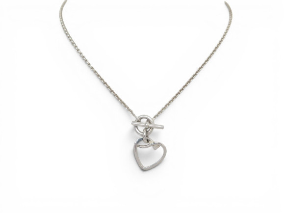 collier hermes coeur amulette en argent massif