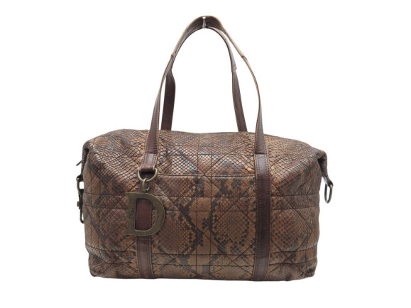 sac a main christian dior bowling en cuir de python