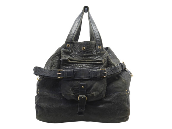 sac a main jerome dreyfuss billy l cabas en cuir vert