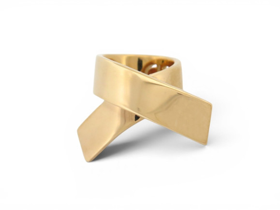 bague christian dior noeud cd m 51 en metal dore