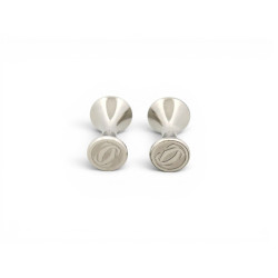  boutons de manchette cartier double c en argent