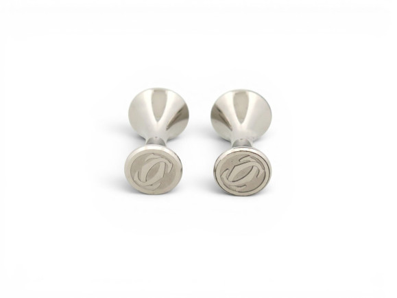 boutons de manchette cartier double c en argent