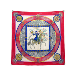 foulard hermes feux d'artifice carre 90 en soie rouge