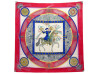 foulard hermes feux d'artifice carre 90 en soie rouge