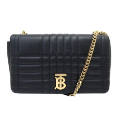  sac a main burberry lola en cuir matelasse noir