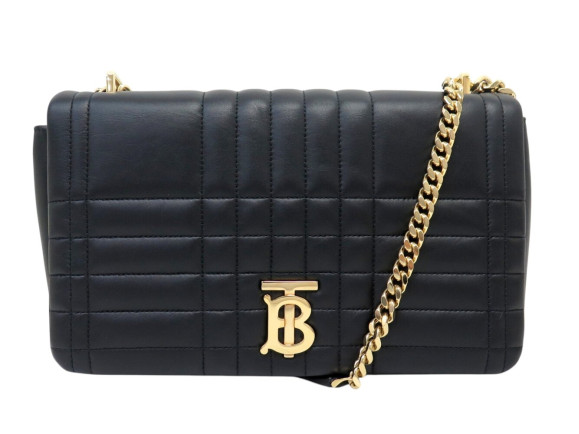 sac a main burberry lola en cuir matelasse noir