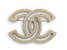  broche chanel logo cc strass a64746 en metal
