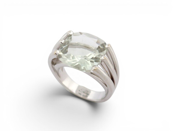bague poiray fil quartz vert prasiolite 51 or