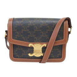 sac a main celine toile triomphe marron teen veau