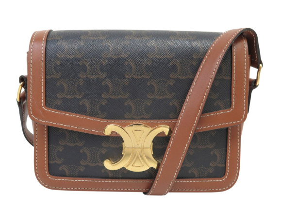 sac a main celine toile triomphe marron teen veau