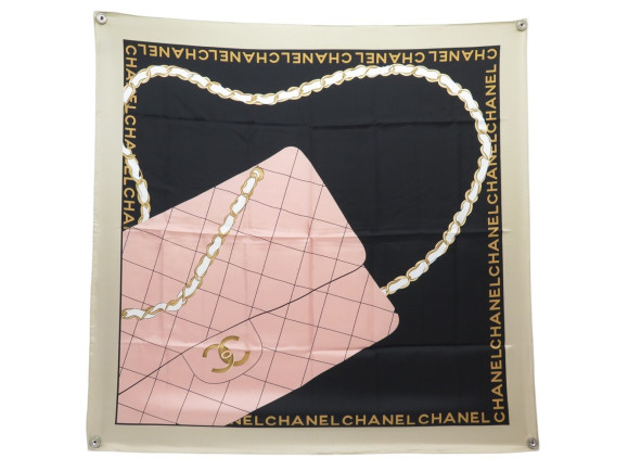 foulard chanel sac timeless chaine logo cc carre