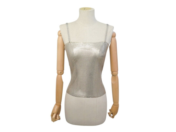  top paco rabanne en mesh argente 36 s haut