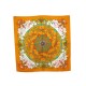 FOULARD HERMES LUNAPARK JOACHIM METZ CARRE 90 CM EN SOIE ORANGE SILK SCARF 350€