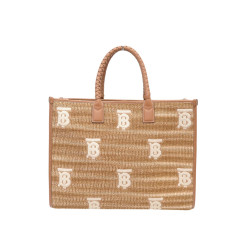 sac a main burberry freya paille bb cabas raphia