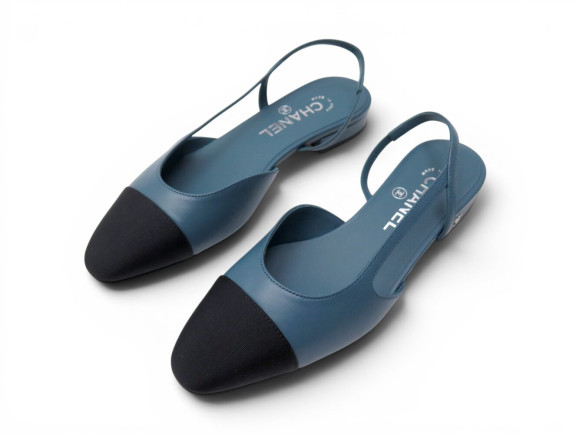  chaussures chanel slingbacks g31519 37 cuir bleu