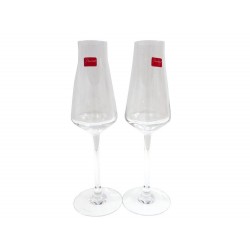 NEUF 2 FLUTES A CHAMPAGNE BACCARAT CHATEAU EN CRISTAL CLAIR + BOITE GLASSES 180€