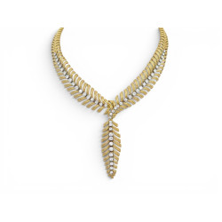 collier boucheron plume de paon en or jaune 18k 118gr