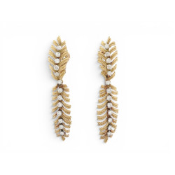 boucles d'oreilles boucheron plume de paon or jaune