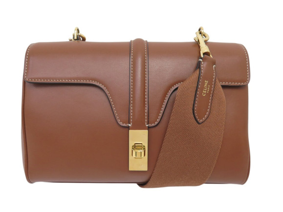 sac a main celine teen 16 soft pm 196853 en cuir camel