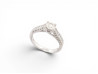 bague solitaire t53 en or blanc 18k 4.5 gr sertie 28