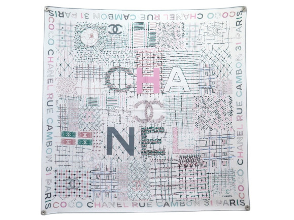  foulard chanel twill tweed logo cc cambon carre