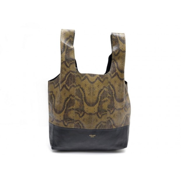 SAC A MAIN CELINE CABAS HOBO EN CUIR & PYTHON MARRON SNAKE HOBO TOTE BAG 1520€