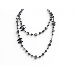 collier chanel sautoir logo cc camelia perles