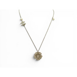 collier chanel pendentif camelia logo cc strass 2012