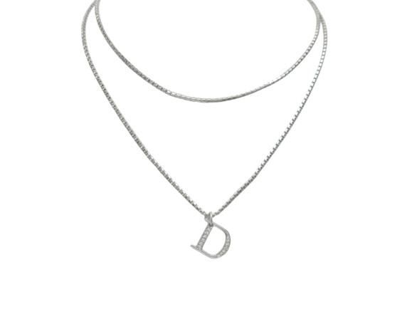 collier chaine dior dior double chaine logo d