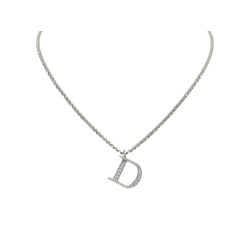  collier dior chaine logo d strass 39 cm en metal
