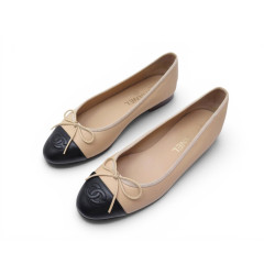 chaussures chanel ballerines logo cc a02819 37.5 cuir