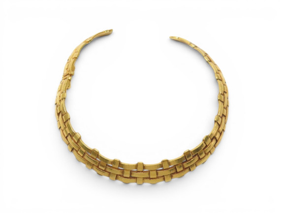  collier yves saint laurent ras de cou tisse or