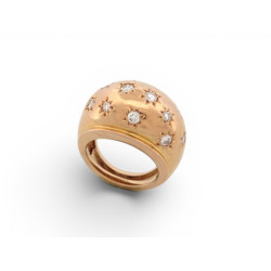 bague dome 12 diamants sertis etoiles 0.39ct 43 en or