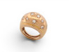 bague dome 12 diamants sertis etoiles 0.39ct 43 en or