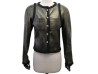 veste blouson chanel en cuir d'agneau liseret en tweed