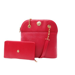  sac a main chloe en cuir rouge chaine