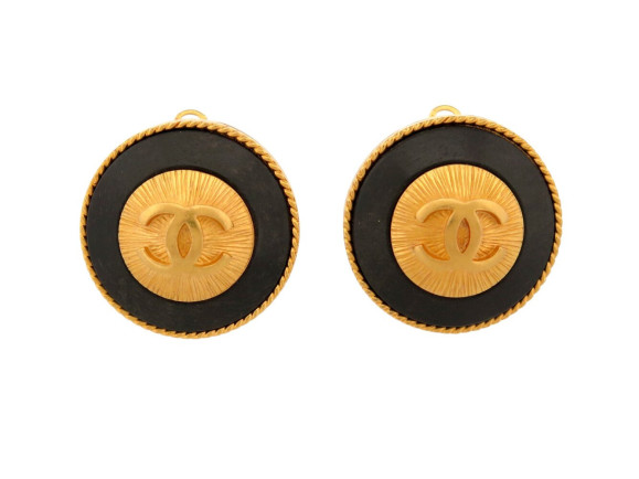 boucles d'oreilles chanel 1993 clips rondes