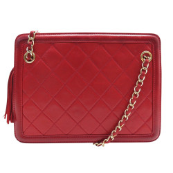  sac a main chanel camera cuir matelasse rouge