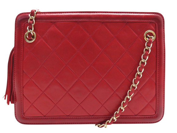  sac a main chanel camera cuir matelasse rouge