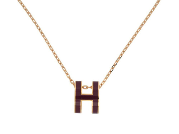 collier pendentif hermes pop h laque violet