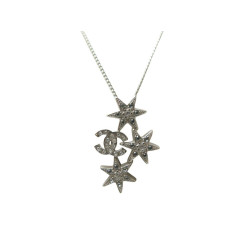  collier chanel etoiles logo cc 60 cm metal
