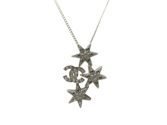collier chanel etoiles logo cc 60 cm metal