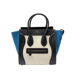  sac a main celine luggage micro cuir noir toile