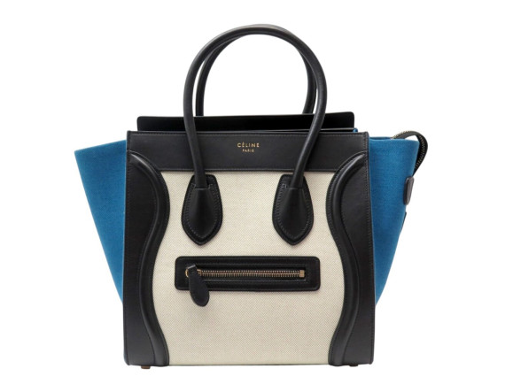 sac a main celine luggage micro cuir noir toile
