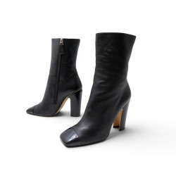 chaussures chanel bottines g29984 38 cuir noir black