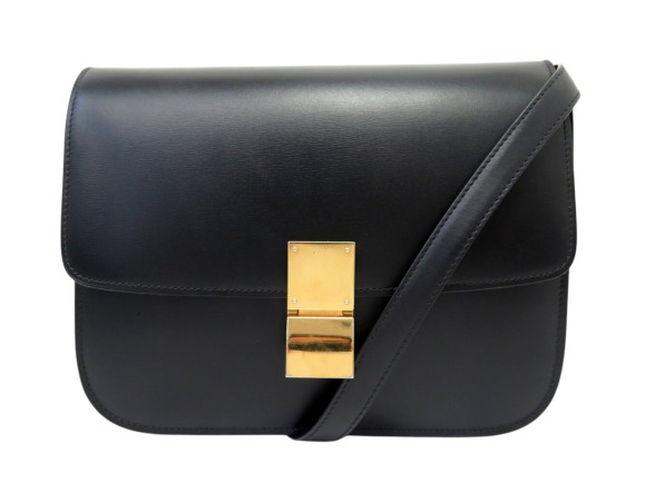 sac a main celine classic medium en cuir box noir