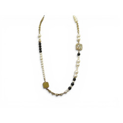 collier christian dior sautoir perles leopard 78cm
