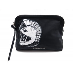 NEUF POCHETTE BURBERRY PALLAS HEADS 40544121 TOILE NOIR SAC A MAIN CLUTCH 195€