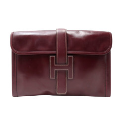 sac a main hermes jige elan pm cuir box rouge bordeaux