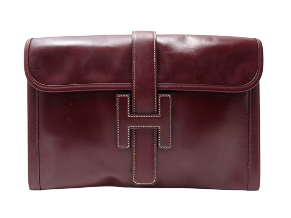sac a main hermes jige elan pm cuir box rouge bordeaux